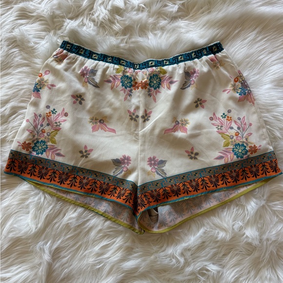 Flying Tomato Boho Floral Greek Key Shorts Size Large Festival Retro Indie - Picture 2 of 9